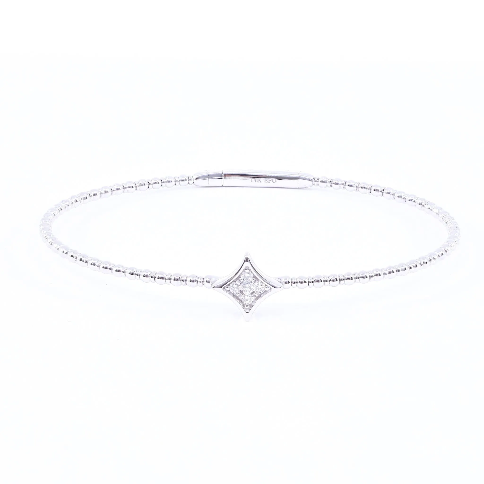 14K WHITE GOLD DIAMOND HYPOCYCLOID FLEX BRACELET