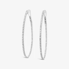 2 Whisper Thin 1.40CT Hoop Earrings