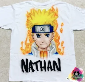 Airbrush Naruto Cartoon Shirt Design