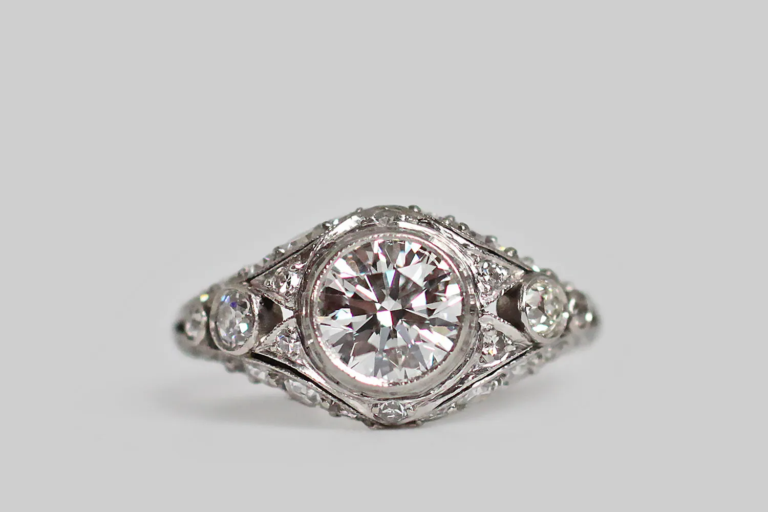 Art Deco 1.1ct Diamond Engagement Ring