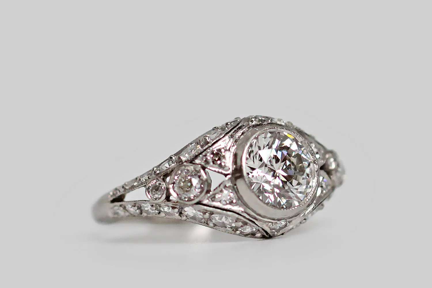 Art Deco 1.1ct Diamond Engagement Ring