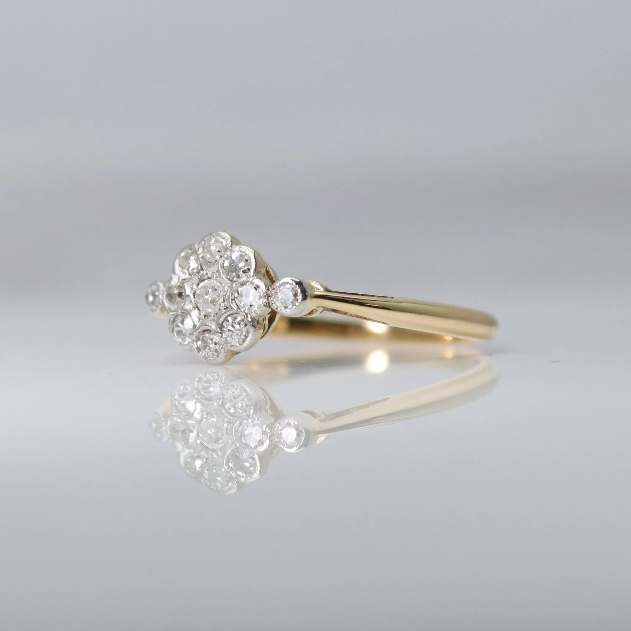 Art Deco 1930's Diamond Daisy Cluster Ring