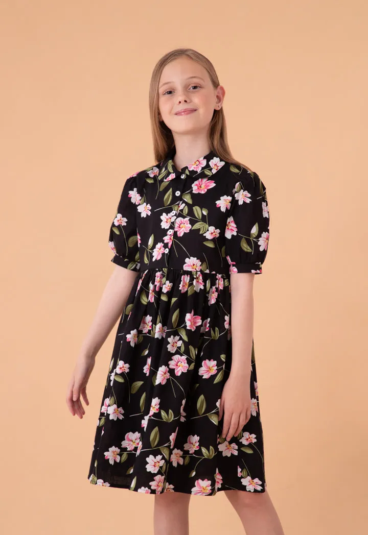 Baby Collar Floral Printed Dress