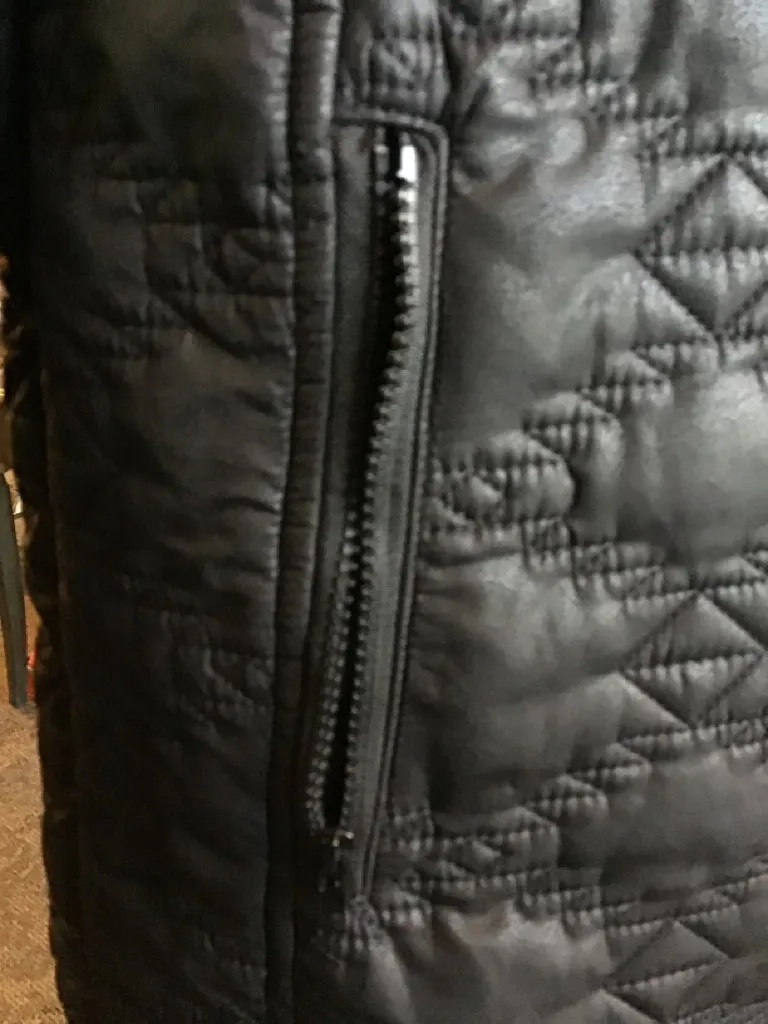 Black Quilted Aztec Puffer Coat - Small to 3X