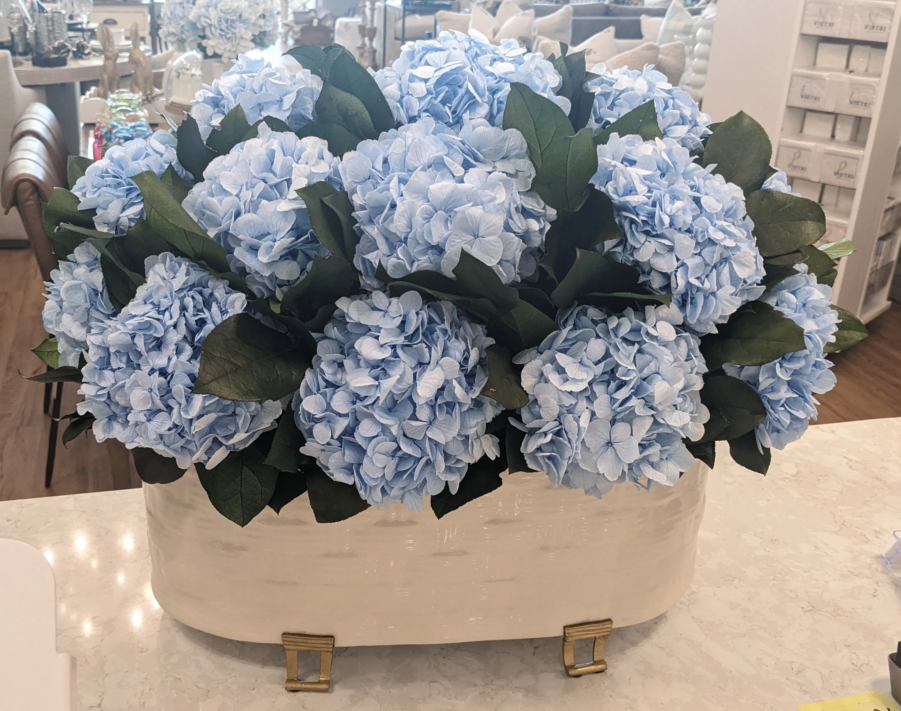 Blue Hydrangea Dried Floral Arrangement