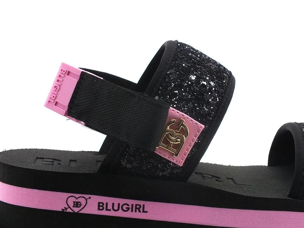 BLUGIRL Blumarine Lovely 03 Sandalo Glitter Black Pink Nero 6A2507TX241