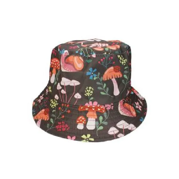 Bucket Hat- Mushroom Floral -Brown