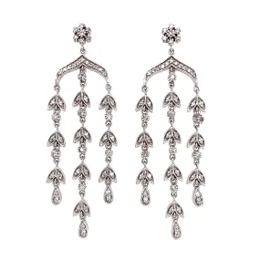 Chandelier Diamond Earrings 14k White Gold