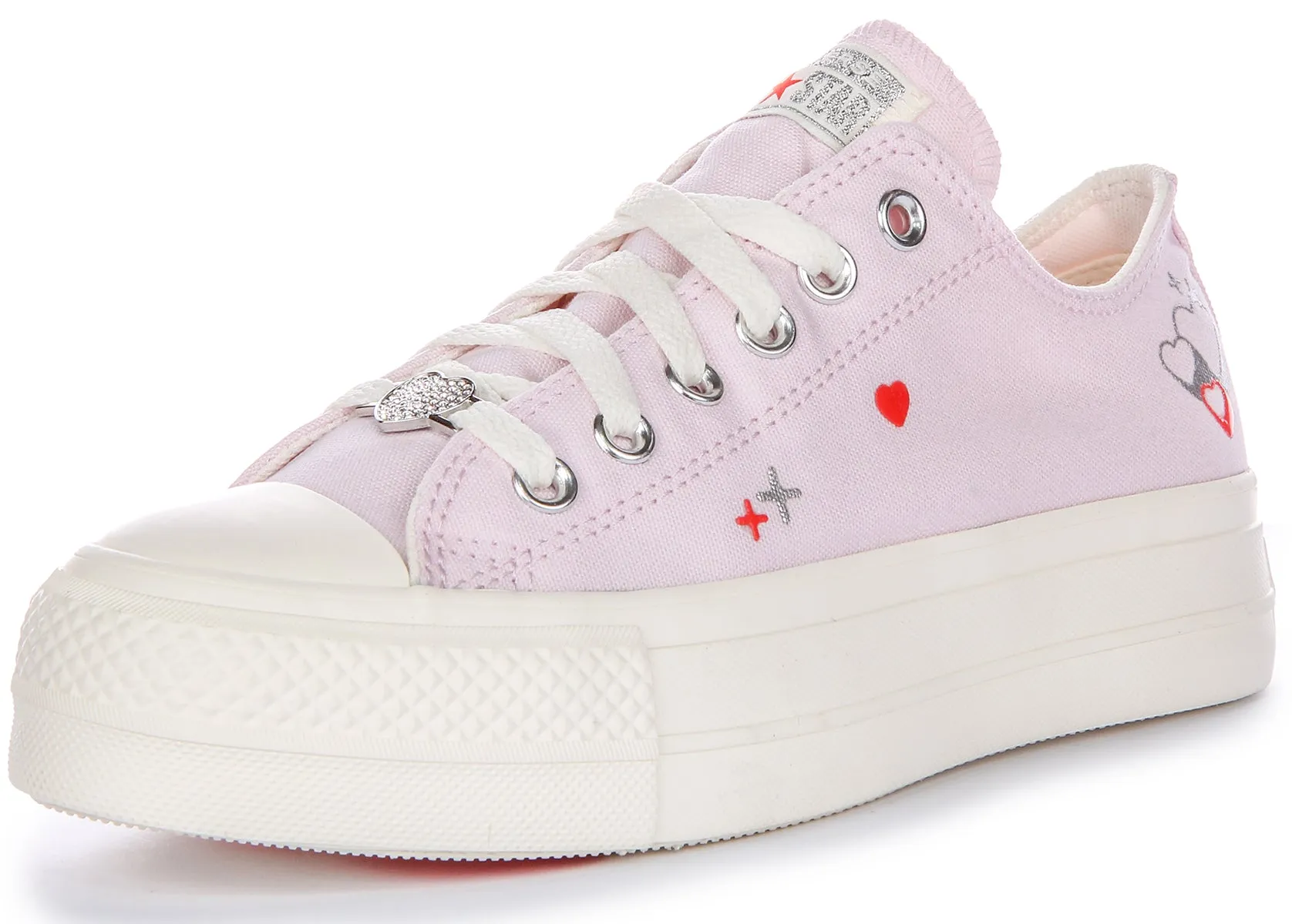 Converse Chuck Taylor Lift Low A09115C In Lilac | Hearts