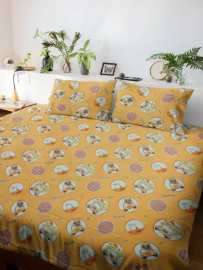 Cotton Family Bedsheet With Pillow Cover