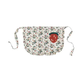 Cotton Half Apron with Strawberry-Shaped Pocket