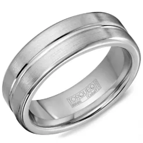 Crown Ring Torque White Cobalt 7mm Wedding Band