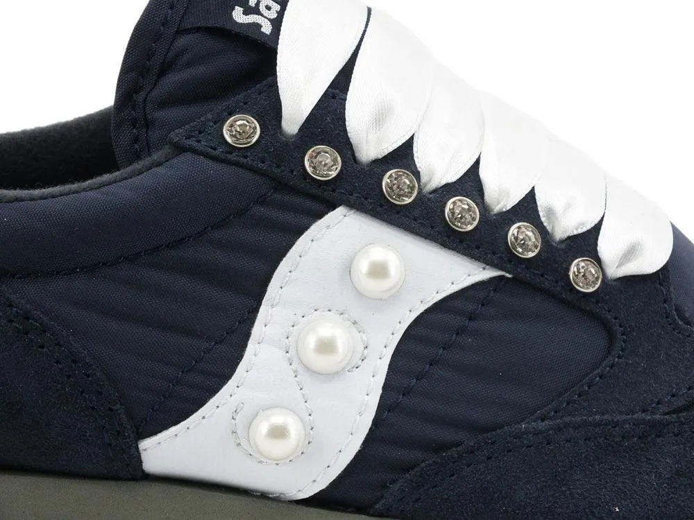 CUSTOM / SAUCONY Jazz Original Sneaker Borchie Studs Navy White  S1044-316