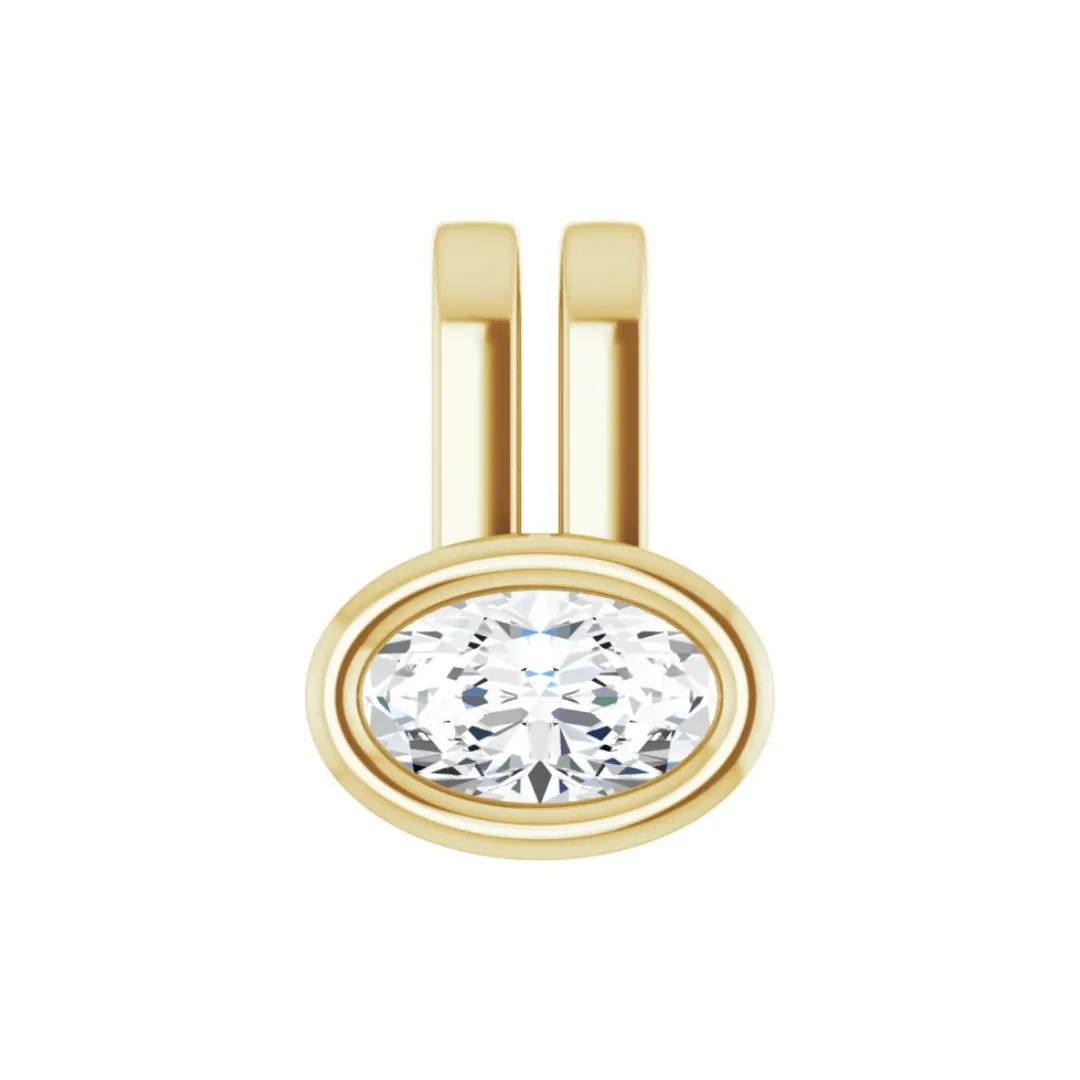 DIAMOND OVAL CUT BEZEL PENDANT