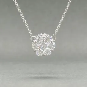 Estate 14K W Gold 0.99ctw H-I/SI2-I1 Diamond Cluster Pendant