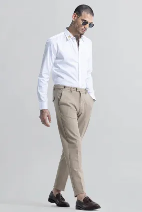 Extensive Waistband Cream Trouser