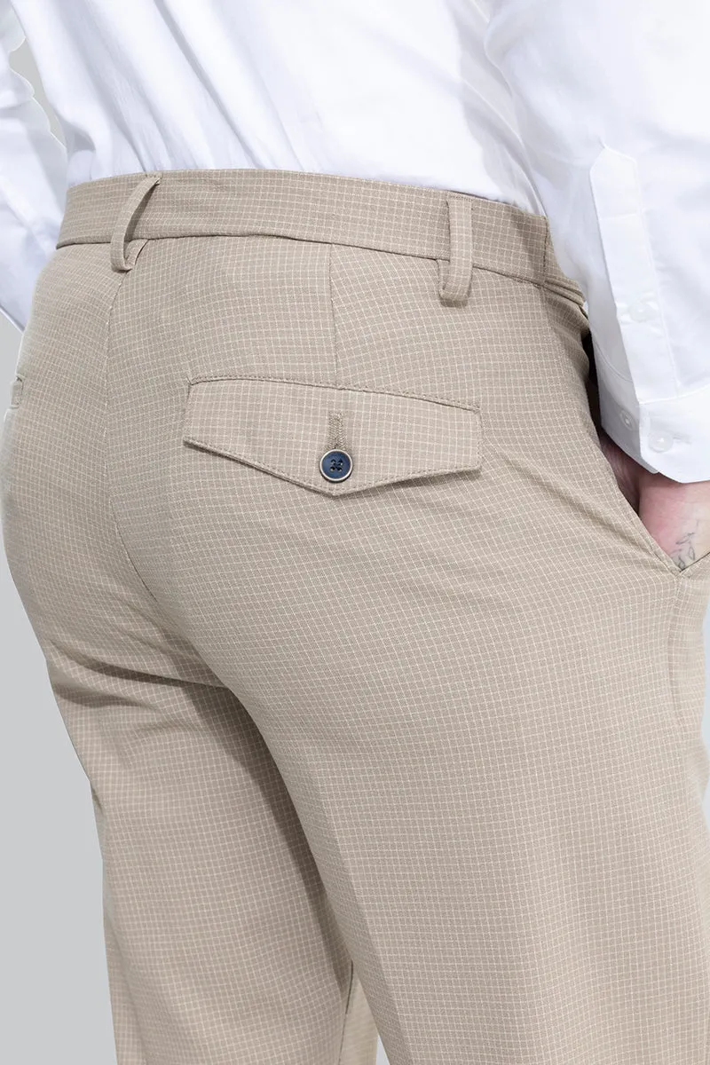 Extensive Waistband Cream Trouser