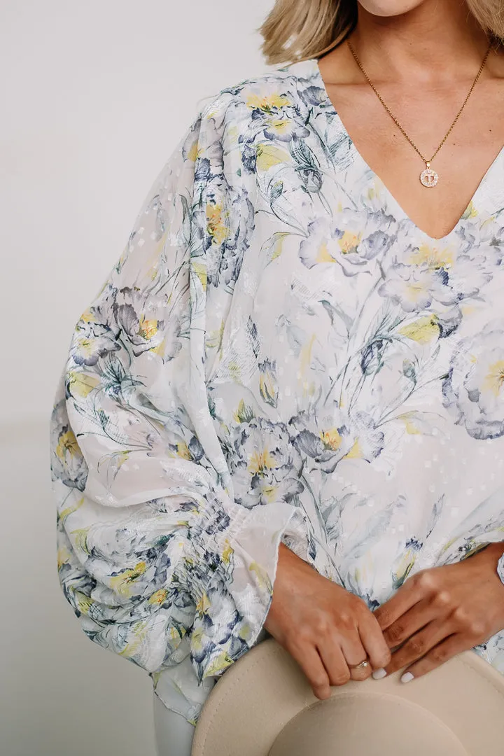 Feeling Floral Balloon Sleeve Top