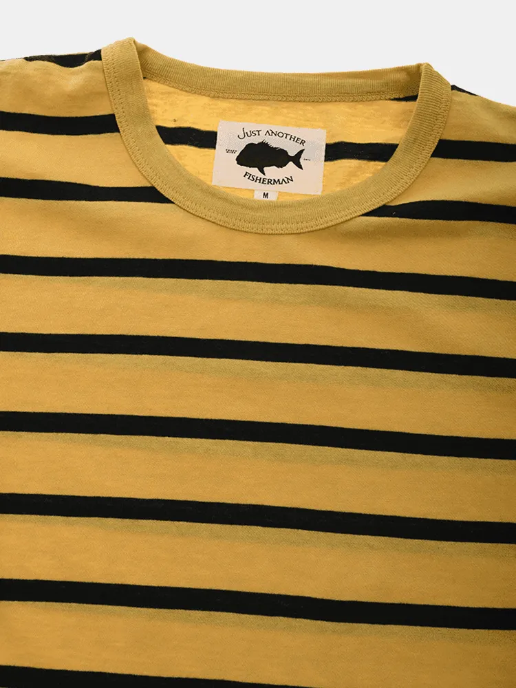 Just Another Fisherman Re-Issue Rough Sea L/S Tee - Washed Yellow / Black