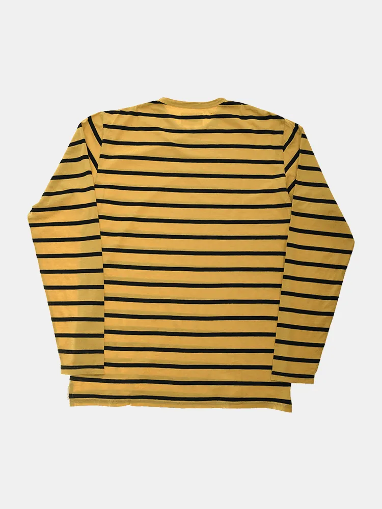 Just Another Fisherman Re-Issue Rough Sea L/S Tee - Washed Yellow / Black