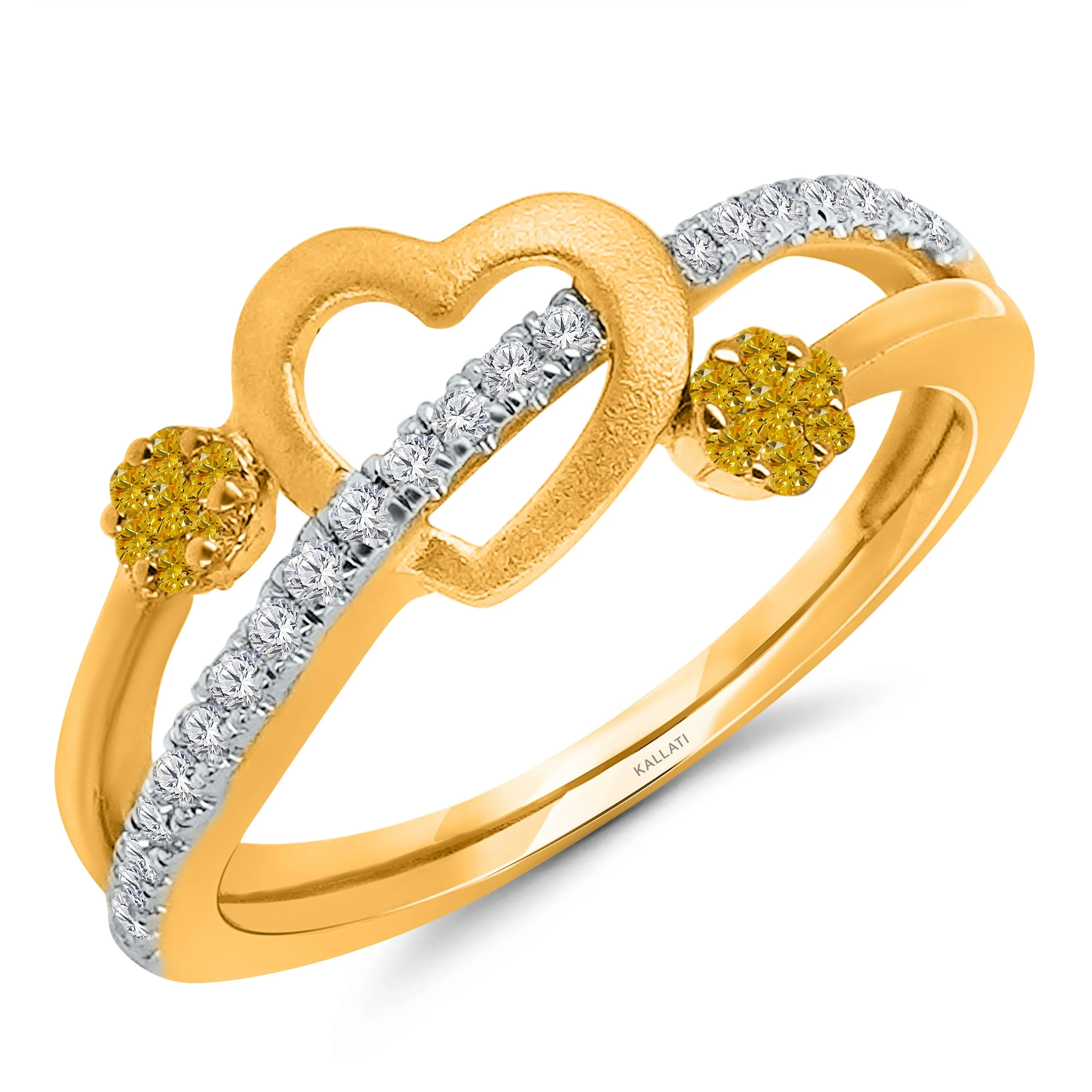 Kallati Eternal Heart Diamond Ring in 14K Two-Tone Gold