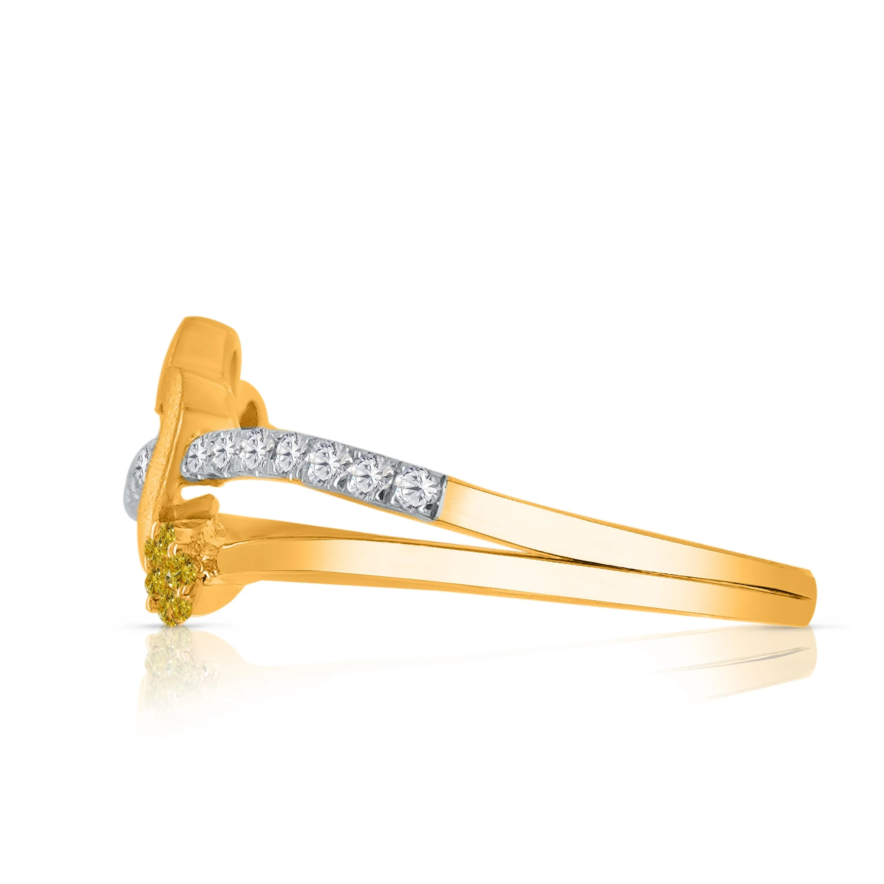 Kallati Eternal Heart Diamond Ring in 14K Two-Tone Gold