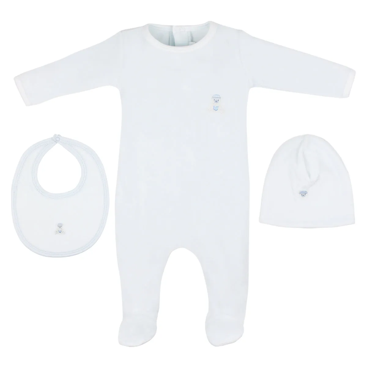 Love Teddy Embroidery Set 3 Pieces | Baby Boy