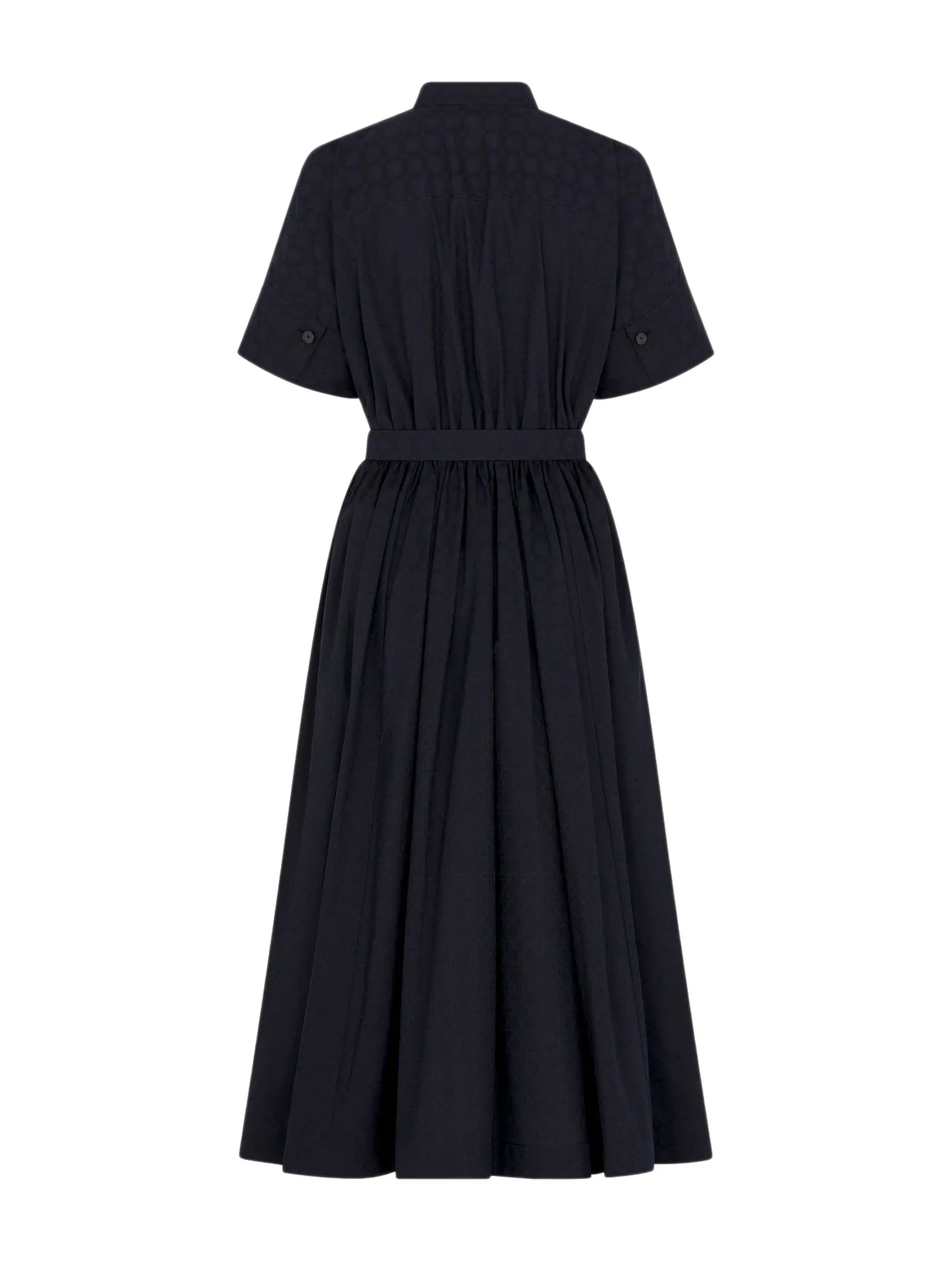 MACROCANNAGE MIDI DRESS WITH BELT