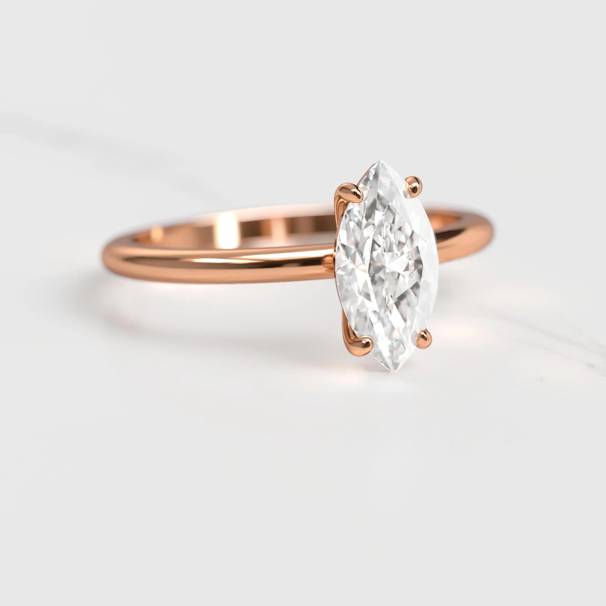 Marquise Solitaire Diamond Ring