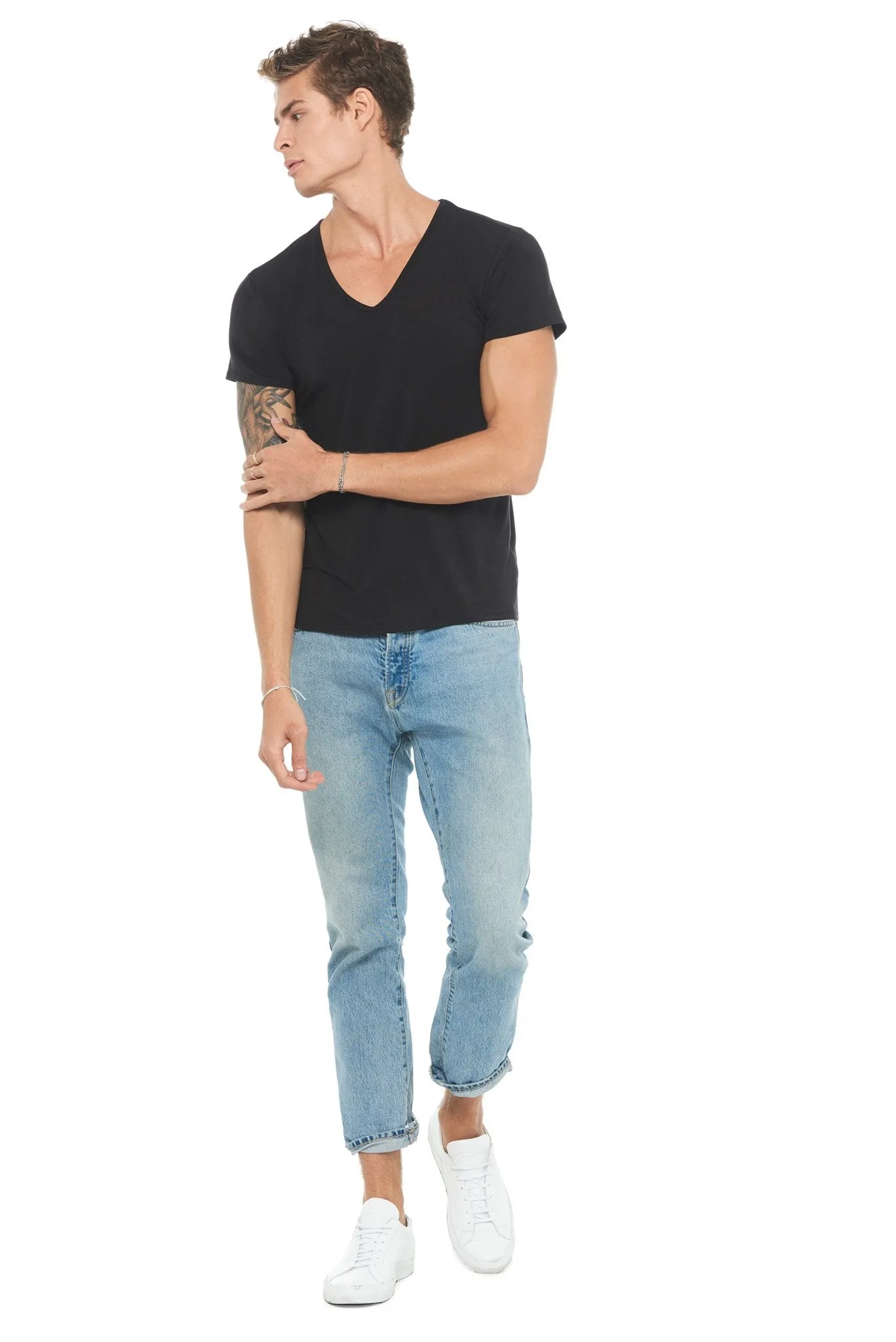 Men's Heavy Cotton V-Neck Tee