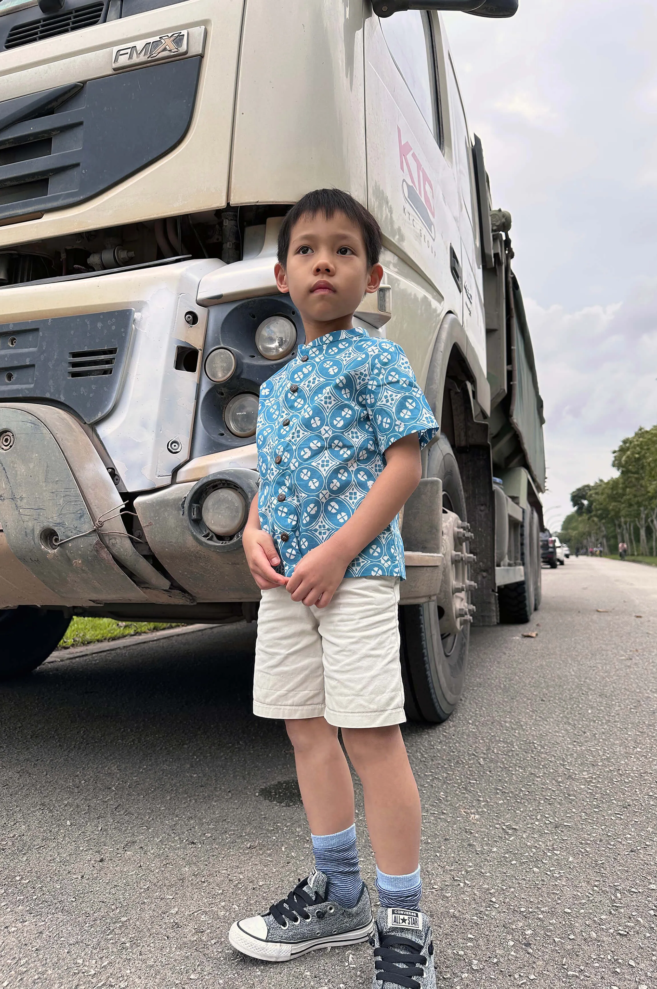 OCEAN BLUE BATIK BOY'S SHIRT