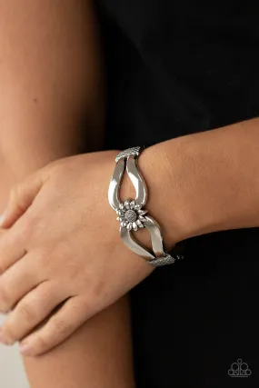 Paparazzi Let A Hundred SUNFLOWERS Bloom - Silver Bracelet Hinged Style