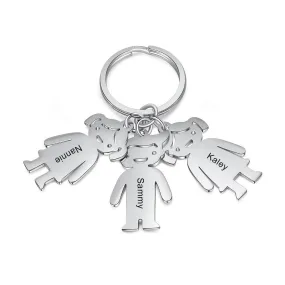 Personalized Name Stainless Steel Kids Charms Keychains