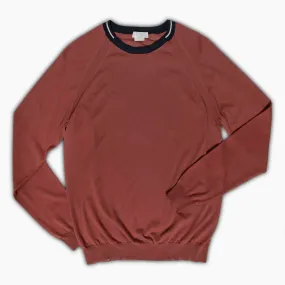 Romeo crew-neck jumper Cotton with contrast (creta and dark blue)