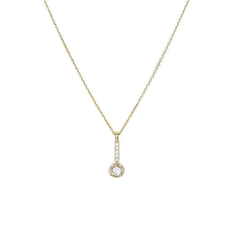 Rose Cut Diamond Drop Necklace