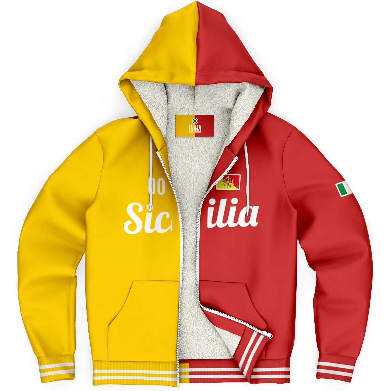 Sicily Microfleece Zip-Up Hoodie - Custom Name   Number