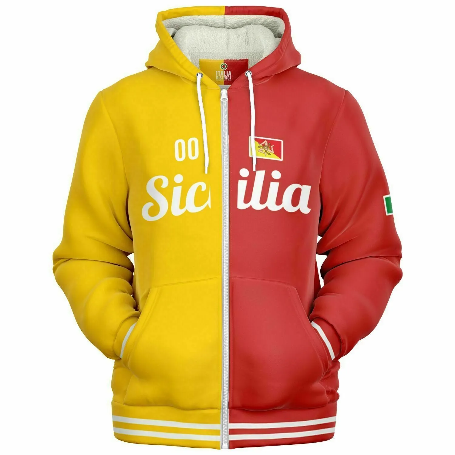 Sicily Microfleece Zip-Up Hoodie - Custom Name   Number