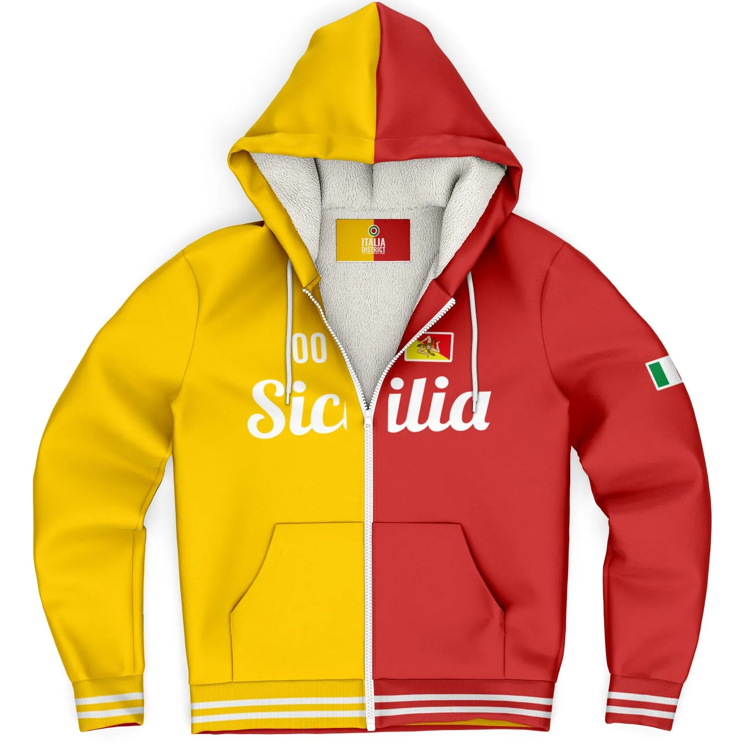 Sicily Microfleece Zip-Up Hoodie - Custom Name   Number