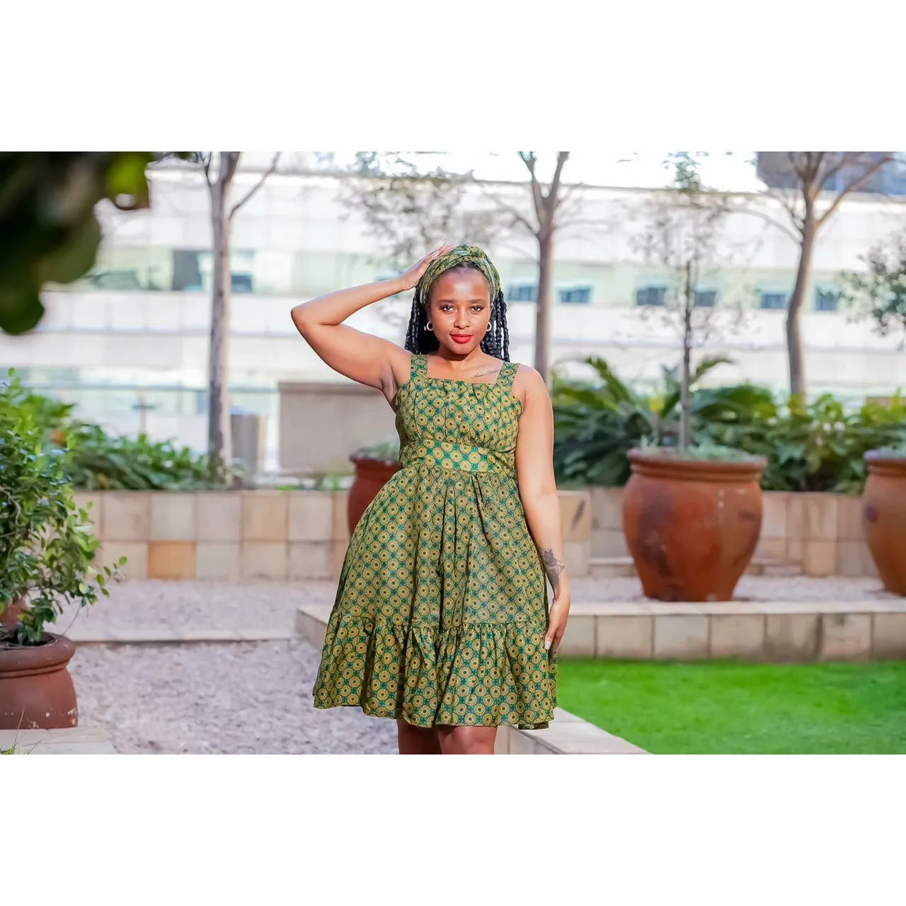 Sleeveless Mini Ankara Dress