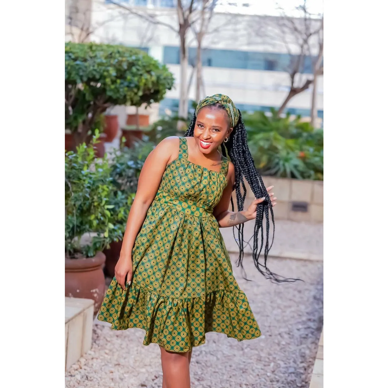 Sleeveless Mini Ankara Dress