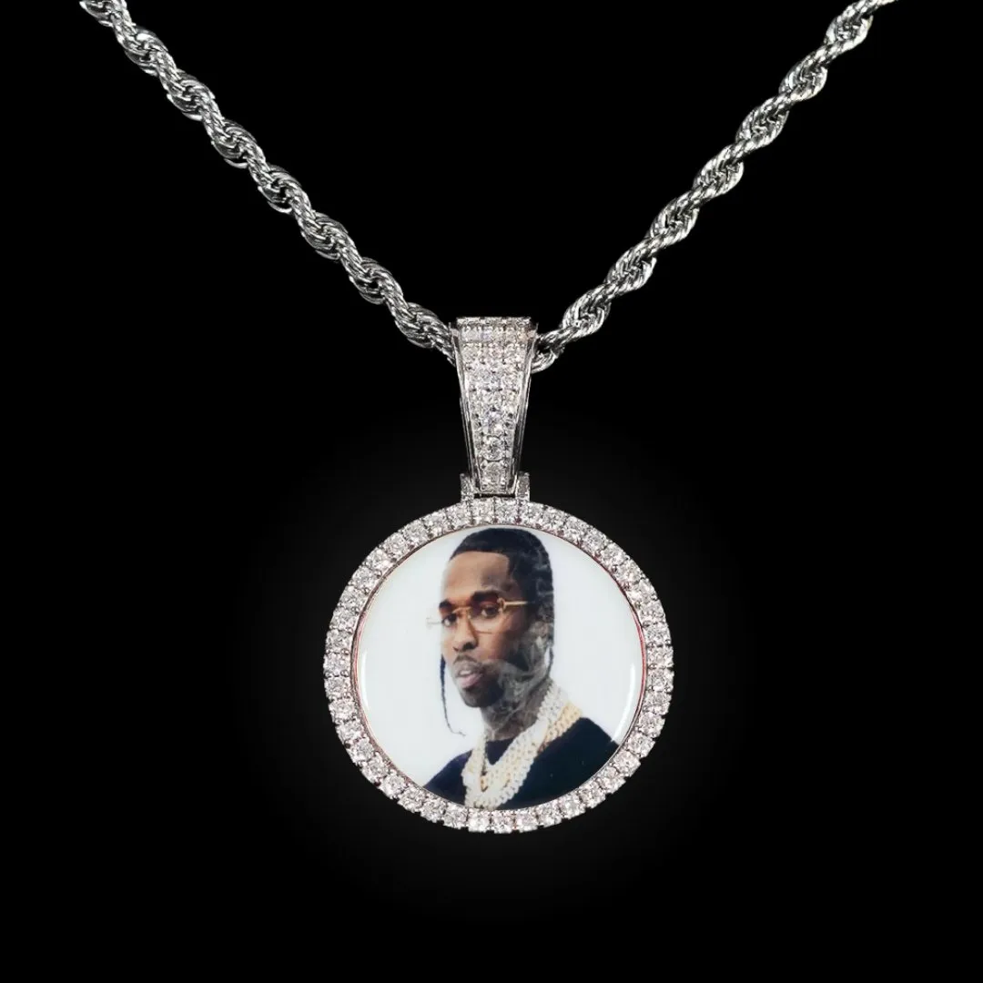 Small Moissanite Photo Pendant