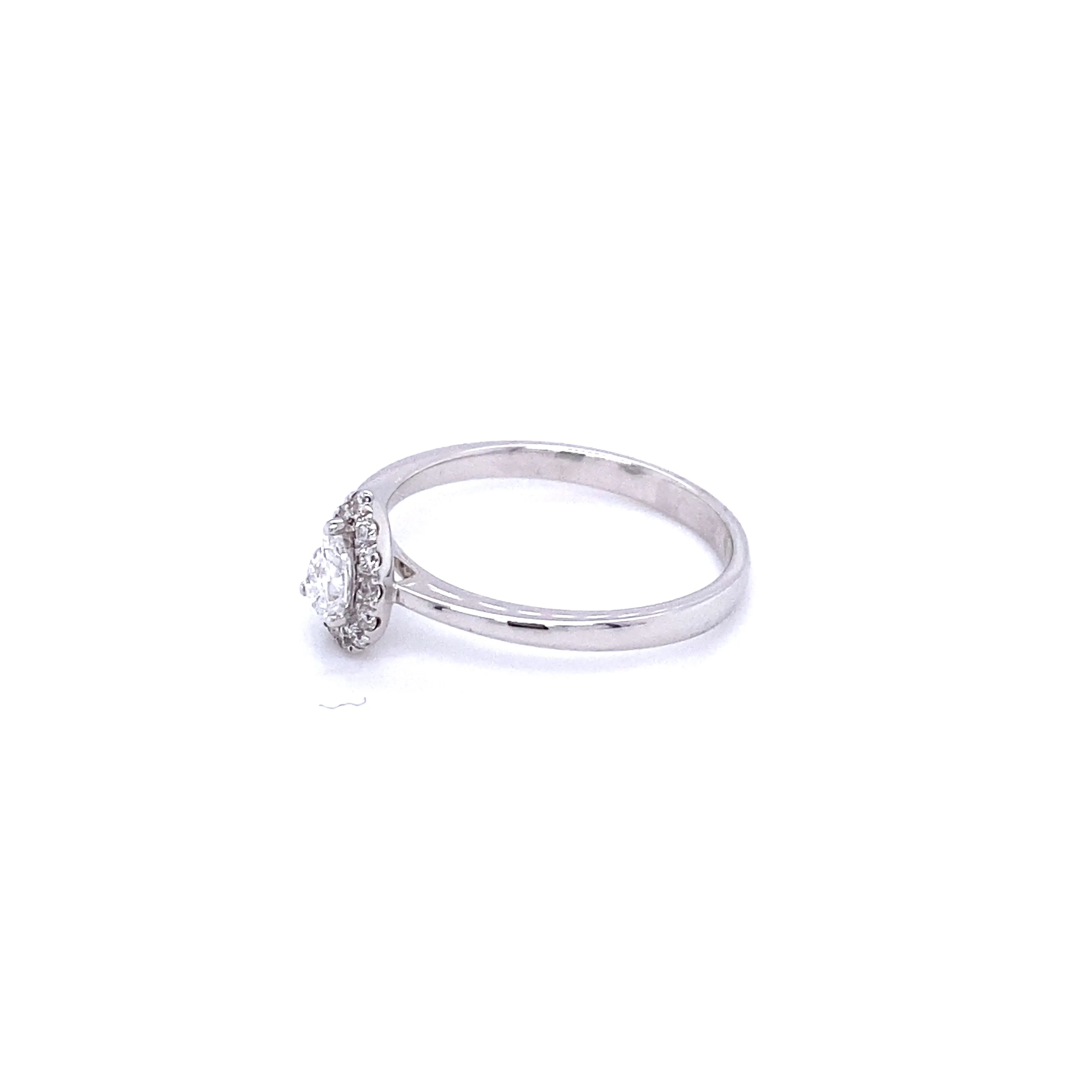 Solitaire Pear Diamond Halo Ring