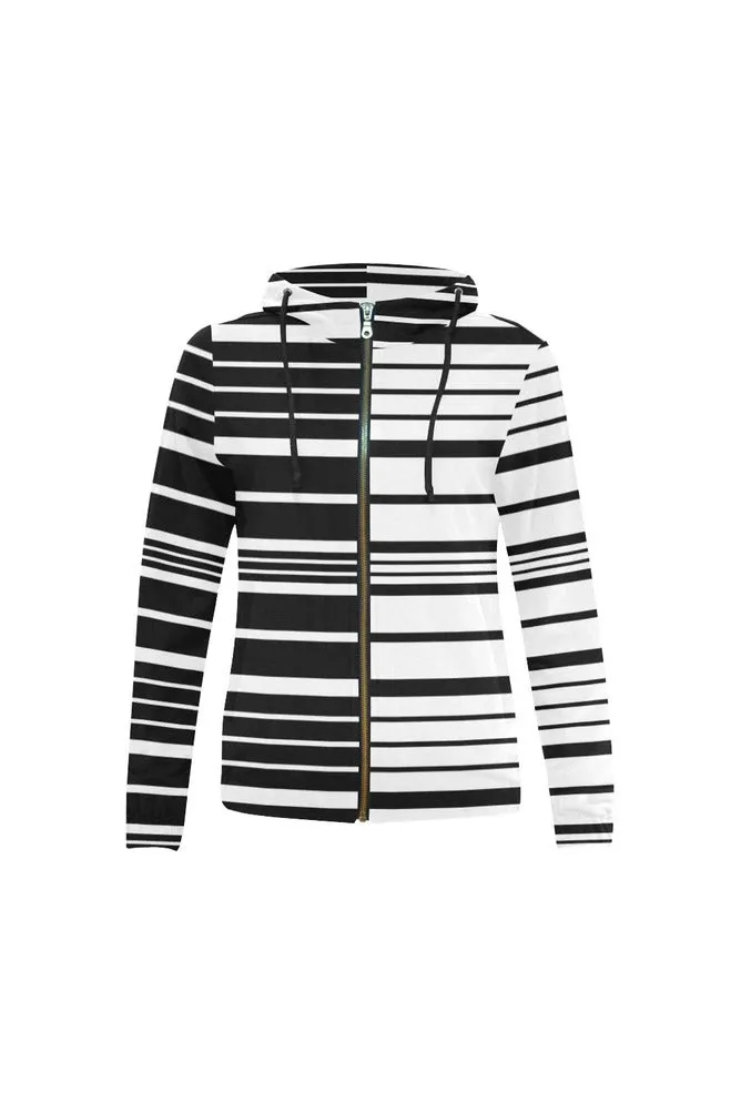 Striped Full Zip Hoodie for Women