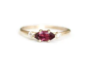 Trine Garnet   Diamond Ring