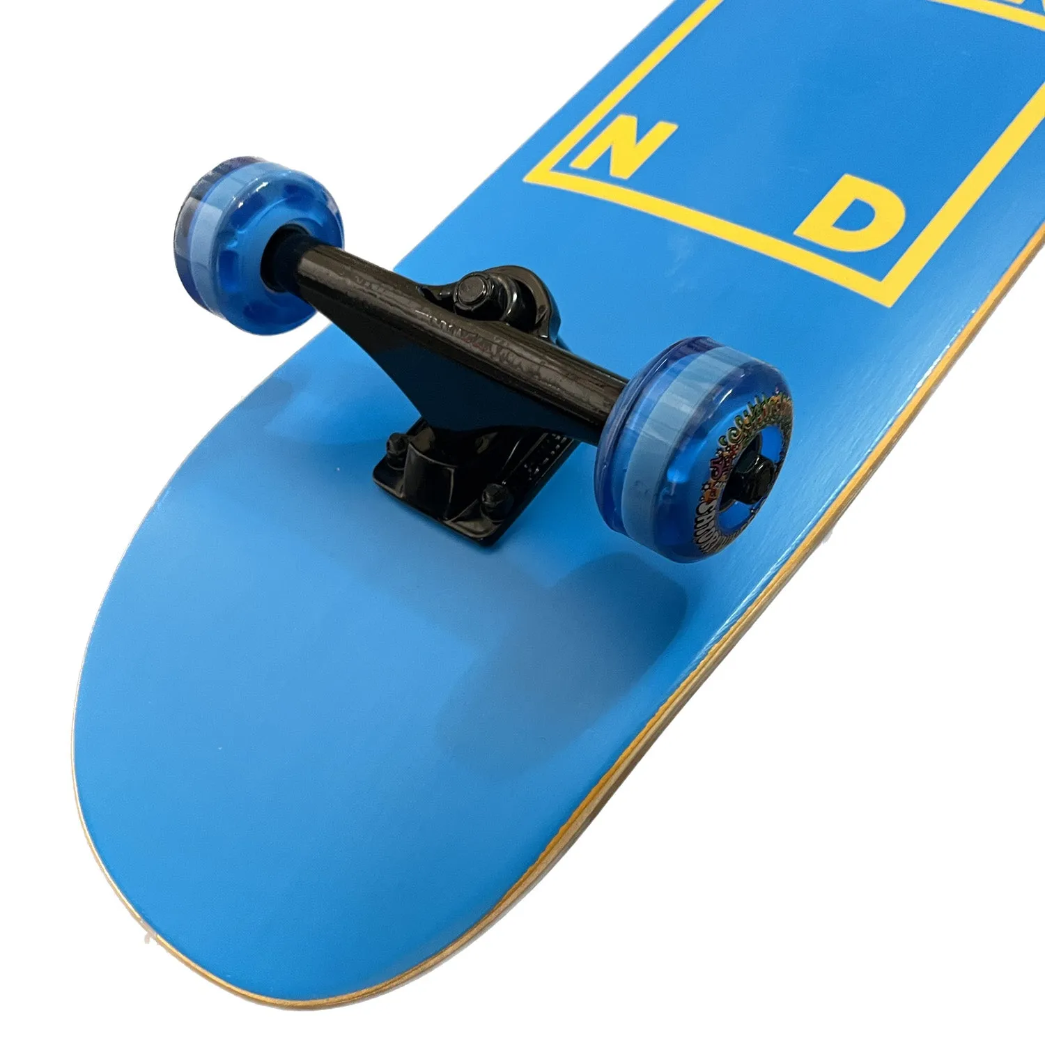 WKND Team Logo Blue/Yellow Custom Complete Skateboard Hybrid 8.25